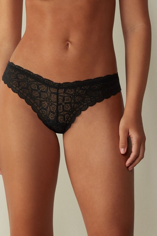 Intimissimi 80s-style Kanten Brazilian Zwart Zwart | 50194GWRE