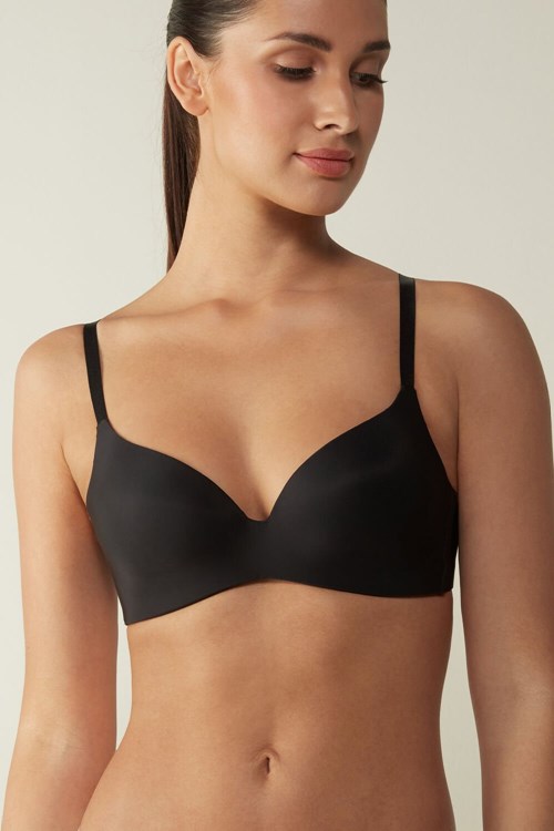 Intimissimi Adele Triangle Bra in Ultralight Microfiber Zwart Zwart | 34627QNMJ