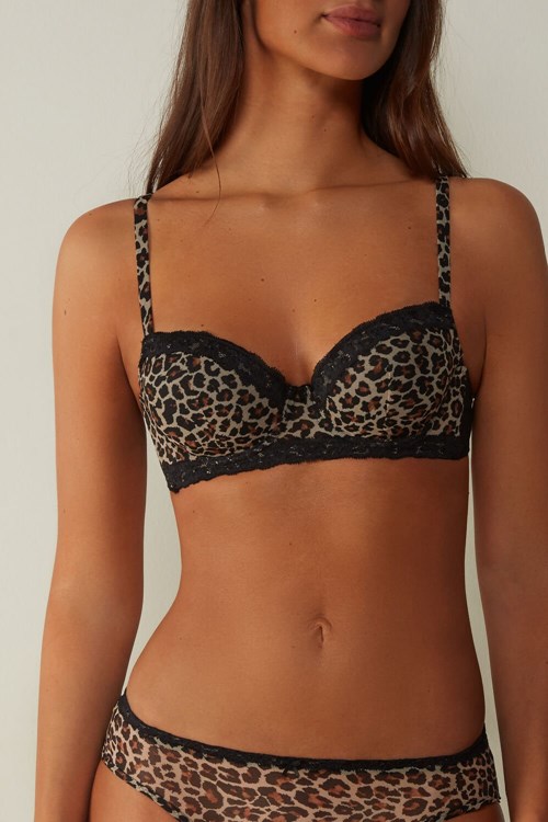 Intimissimi Animal Vibes Sofia Balconette Bra Zwart | 84675RLJW