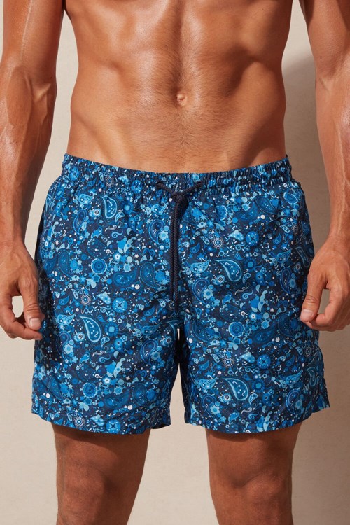 Intimissimi Blue Paisley Print Swim Trunks Blauw Blauw | 39061XCFK