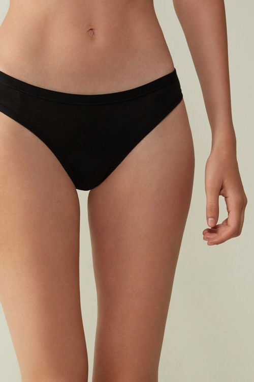 Intimissimi Brazilian Panties in Ultralight Supima® Katoenen Zwart | 83720VROW