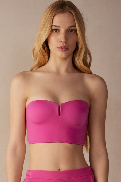 Intimissimi Bustier Bra Top in Ultralight Microfiber Roze Roze | 65809JTUX