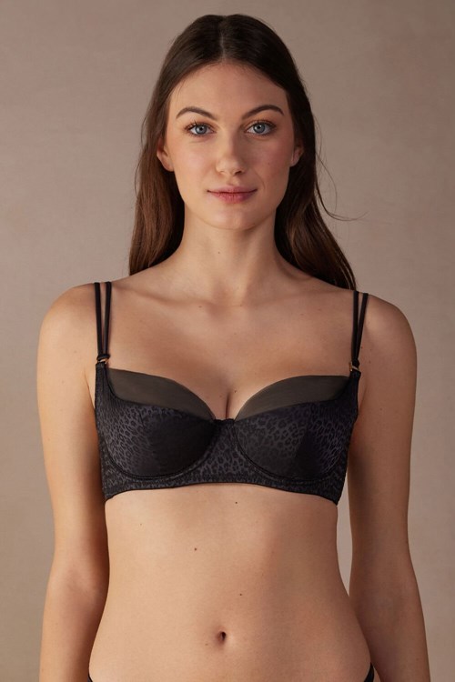 Intimissimi Cool Minimal Demi Bra Zwart Zwart | 89351NUWA