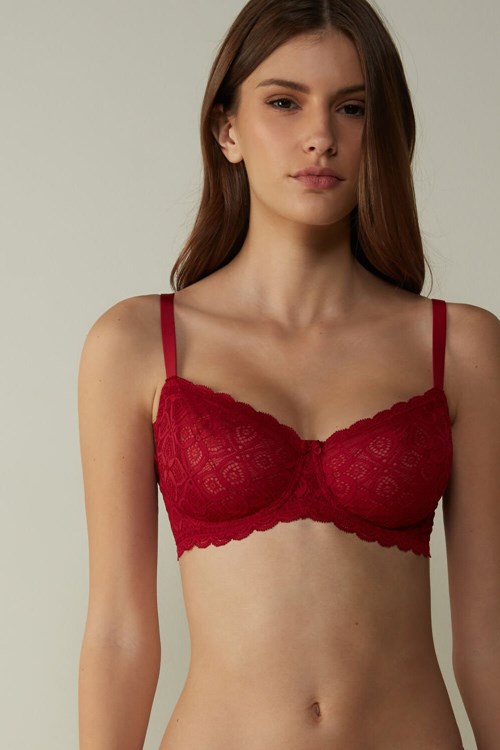 Intimissimi Daniela Balconette Bra in Kanten Rood Rood | 89540HEVI