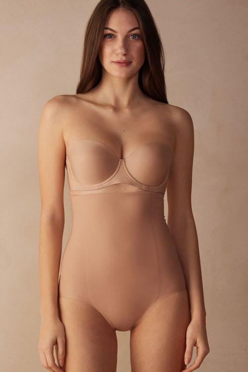 Intimissimi High Taille Shaping Hipster in Seamless Microfiber Beige | 25643NYWB