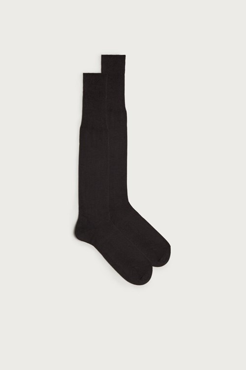 Intimissimi Hoge Cashmere-Silk-Katoenen Blend Socks Grijs | 76098VQEU