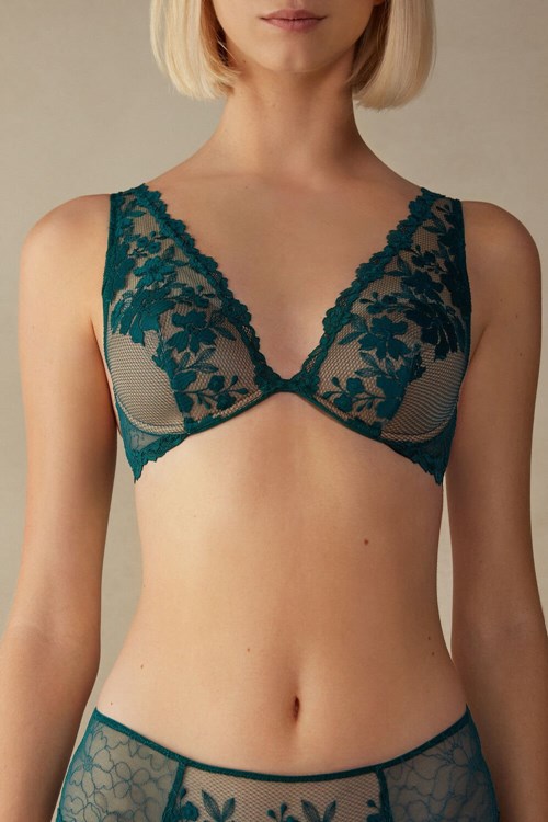 Intimissimi In Full Bloom Elena Balconette Bra Groen | 37046QHYS