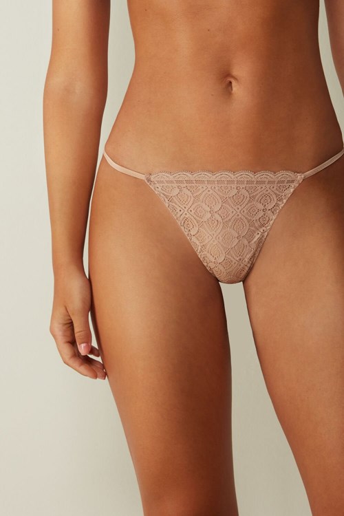 Intimissimi Kanten String String Beige | 13456KPFQ