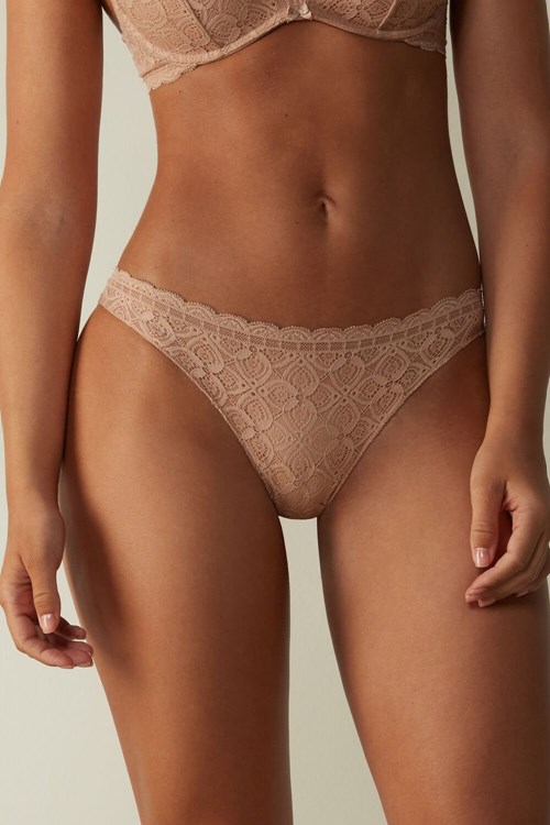 Intimissimi Kanten and Microfiber Brazilian Beige | 12490WTZD