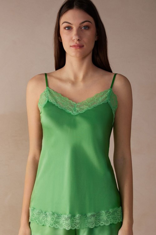 Intimissimi Kanten and Silk Top Groen Mintgroen | 04819KVOQ