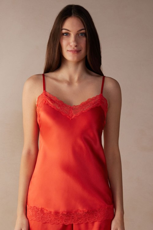 Intimissimi Kanten and Silk Top Oranje | 13528HFKT