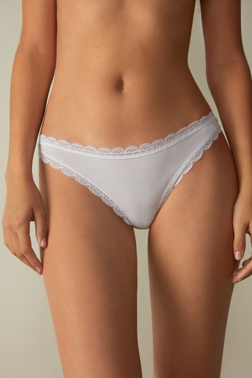 Intimissimi Katoenen and Kanten Brazilian Wit Wit | 35429WGUV