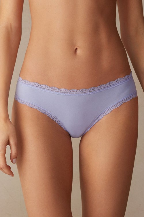 Intimissimi Katoenen and Kanten Panties Lavendel | 23705JCNK