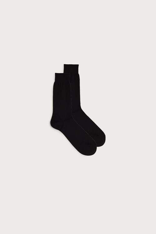 Intimissimi Kort Chashmere-Silk-Katoenen Socks Zwart Zwart | 49058RTHM