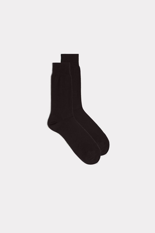 Intimissimi Kort Sateen Egyptian Katoenen Socks Bruin Bruin | 83194NRQV