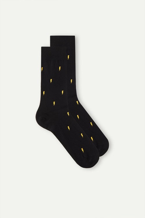 Intimissimi Kort Socks in Patterned Katoenen Zwart Zwart | 18509TVAZ