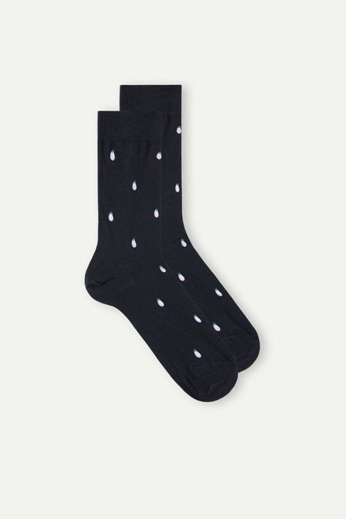 Intimissimi Kort Socks in Patterned Katoenen Blauw Donkerblauw | 38612KREC