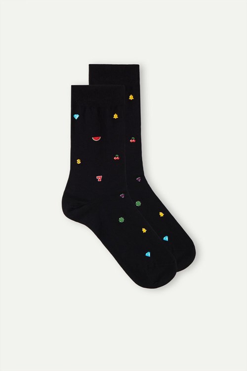 Intimissimi Kort Socks in Patterned Katoenen Zwart Zwart | 98746XVEC