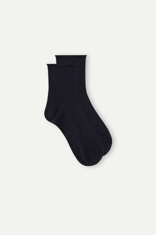 Intimissimi Kort Socks in Stretch Supima® Katoenen Blauw Blauw | 40981XLDE