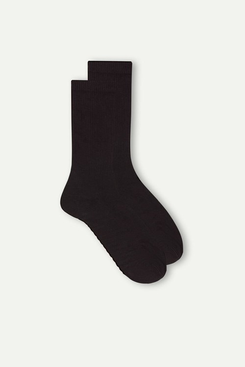 Intimissimi Kort Terrycloth Socks Zwart Zwart | 79258ZFTE