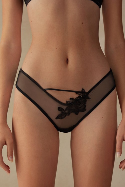 Intimissimi Layers of Lust ‘80s Stijl Brazilian Panties Zwart Zwart | 53416CLXA