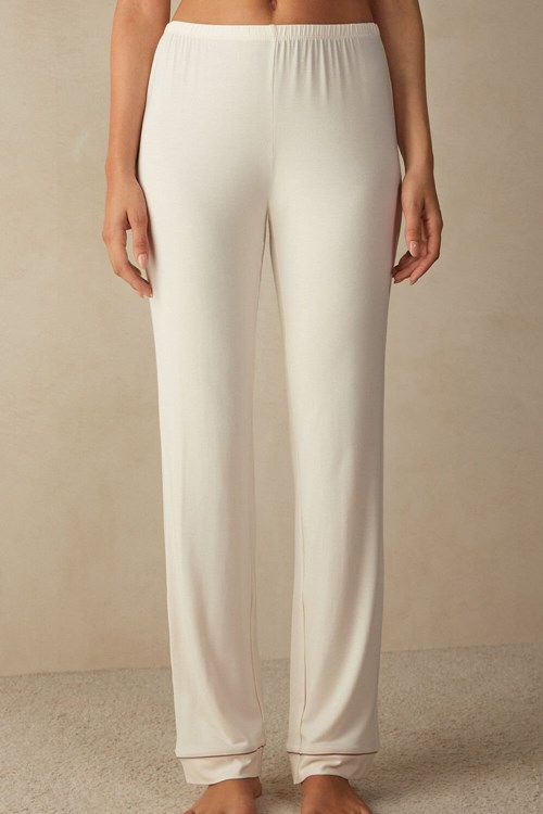 Intimissimi Long Micromodal Trousers Natural - 612i - Vanilla Ivory | 71683QWVM