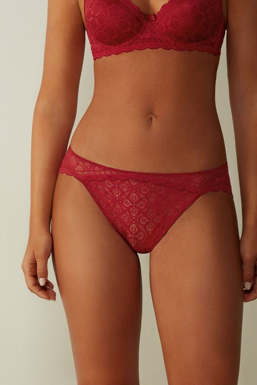 Intimissimi Low Rise Kanten Panties Rood Rood | 79436EXAY