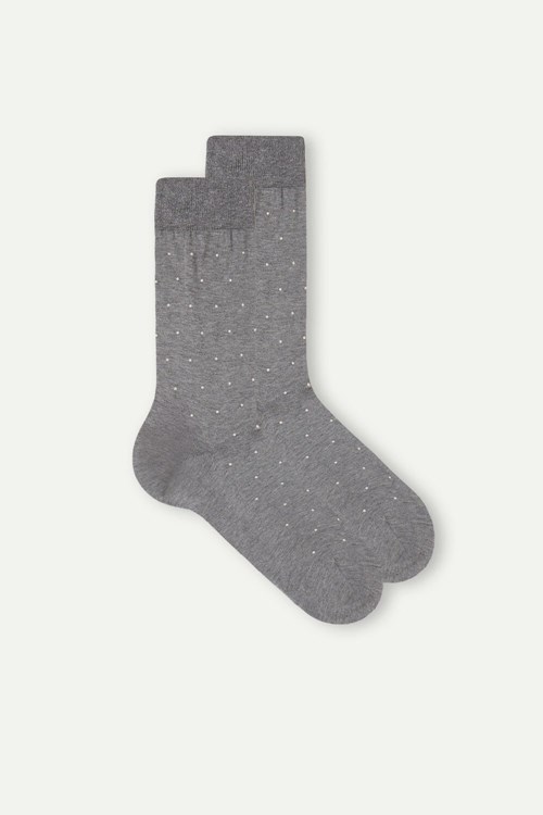 Intimissimi Men’s Kort Socks in Patterned Lisle Katoenen Grijs Grijs | 06429SDCV