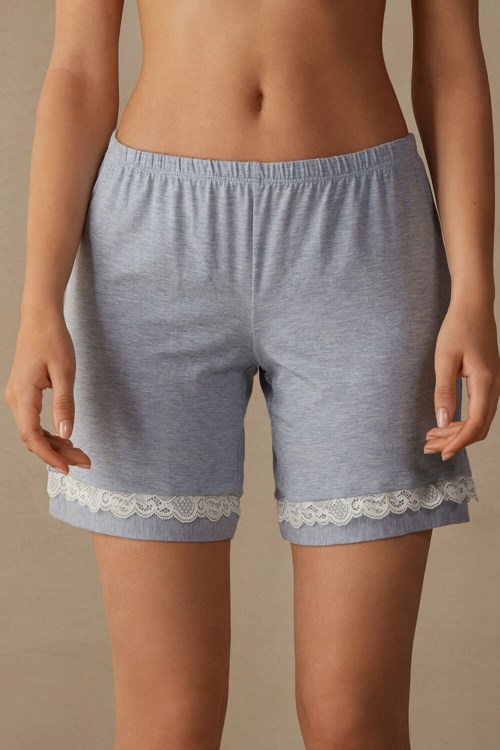 Intimissimi Modal Shorts with Kanten Details Lichtblauw Lichtblauw | 08547CTYE