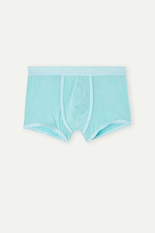 Intimissimi Natural Fresh Supima® Katoenen Boxers with Logo Groen Groen | 98510JWRK