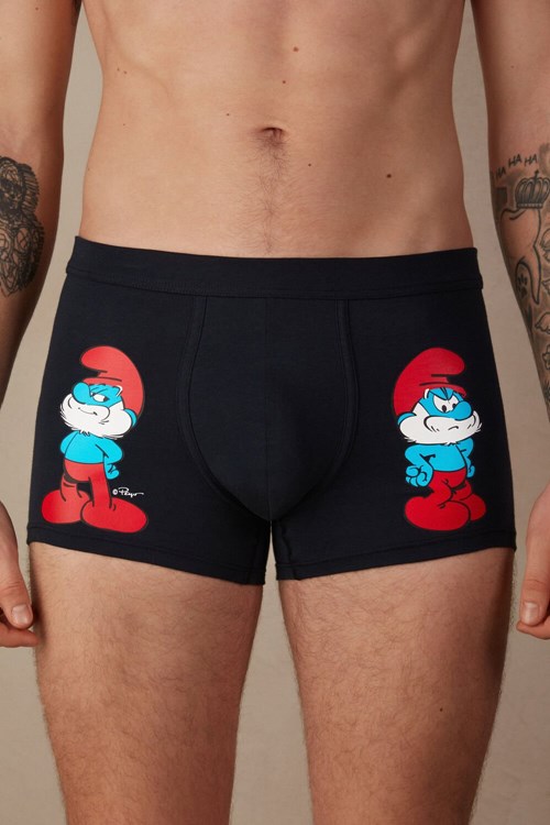 Intimissimi Papa Smurf Boxers in Stretch Supima® Katoenen Blauw Blauw | 50483ONWR