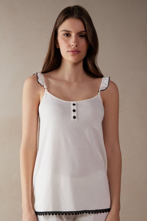 Intimissimi Pure Joy Katoenen Top Wit | 71589OCZR