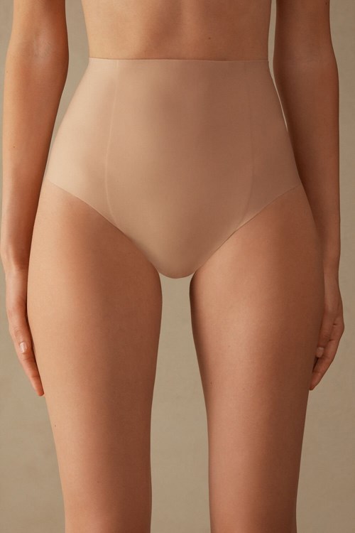 Intimissimi Raw-Cut Microfiber French Knickers Beige | 64291ELJM