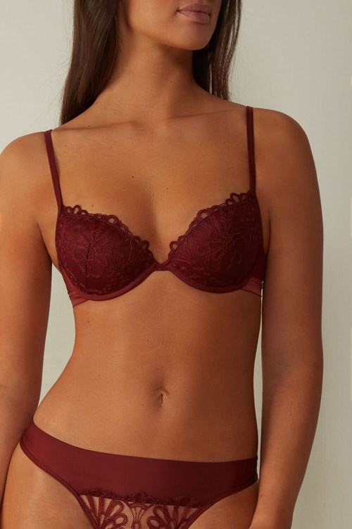 Intimissimi Romantic Life Bellissima Push-up Bra Rood Donkerrood | 13048NFXI