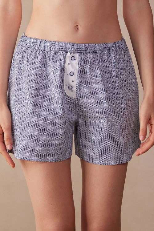 Intimissimi Santorini View Katoenen Cloth Shorts Blauw | 26479QEVA