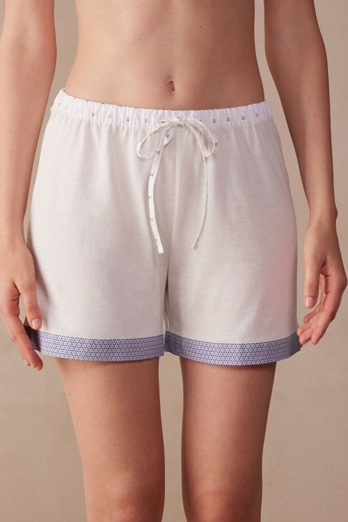 Intimissimi Santorini View Ultrafresh Supima® Katoenen Shorts Wit | 15049IGZU