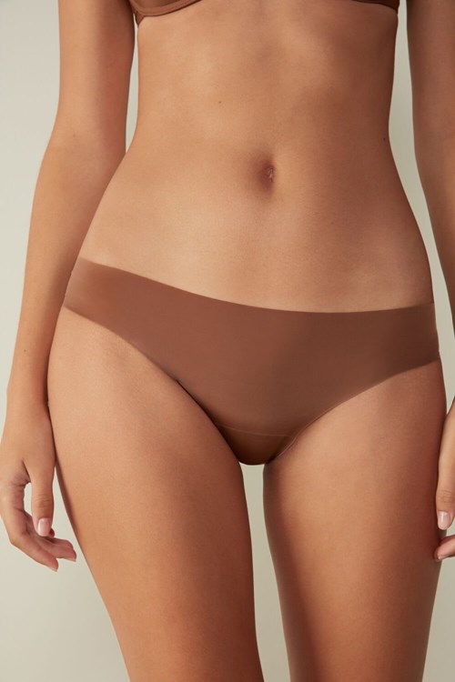 Intimissimi Seamless Microfiber Panties Donkerbeige | 68372YPCO