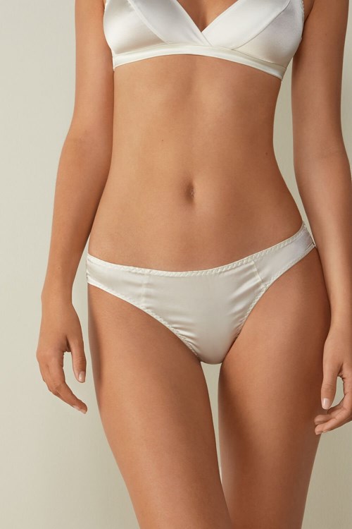 Intimissimi Silk Cheeky Briefs Wit | 30215ISDR