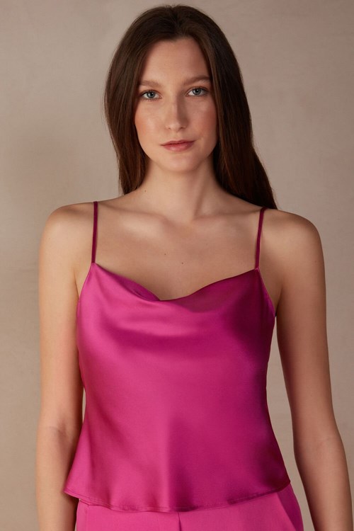 Intimissimi Silk Crop Camisole Roze Roze | 61298YKSF