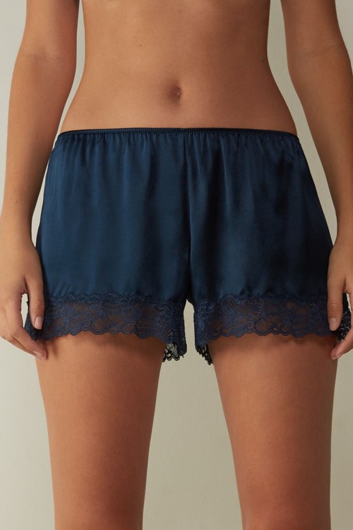 Intimissimi Silk Shorts Blauw Blauw | 18645ZWMQ