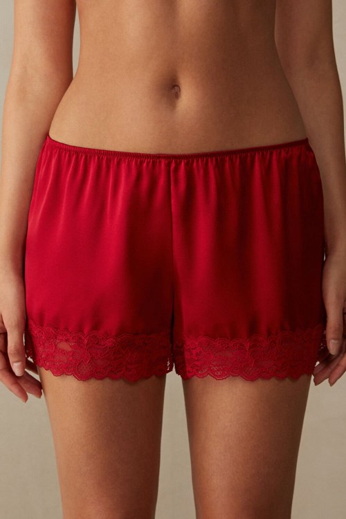 Intimissimi Silk Shorts Rood Rood | 17694BKZJ