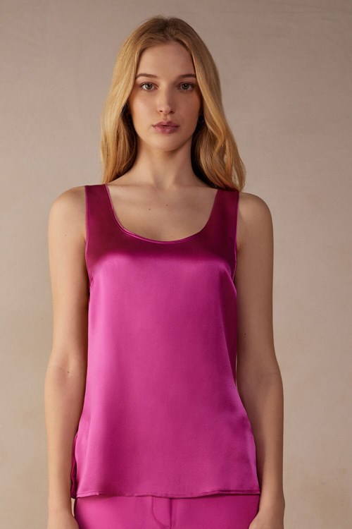 Intimissimi Silk and Modal Tank Top Roze Roze | 10392MXHT