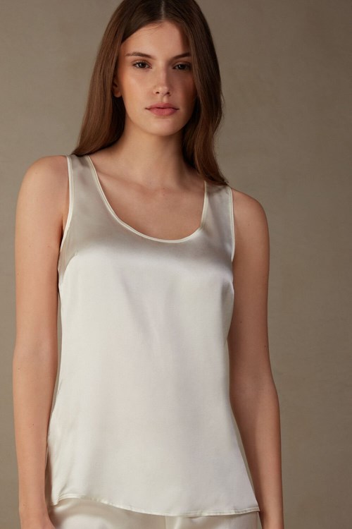 Intimissimi Silk and Modal Tank Top Wit | 58324EZLJ