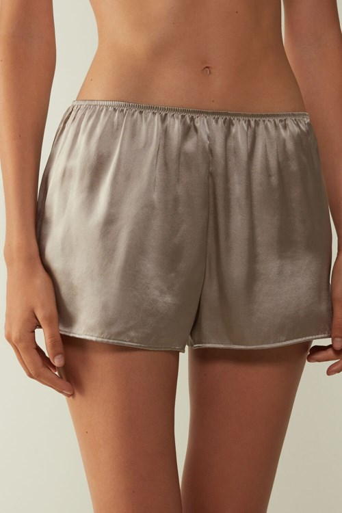 Intimissimi Smooth Silk-Satin Shorts Beige | 65789YBWR