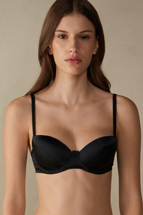 Intimissimi Sofia Balconette Bra in Silk Zwart Zwart | 31942BSDL