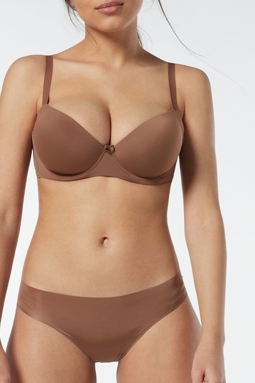 Intimissimi Sofia Microfiber Gewatteerd Balconette Bra Donkerbeige | 19528UKMS