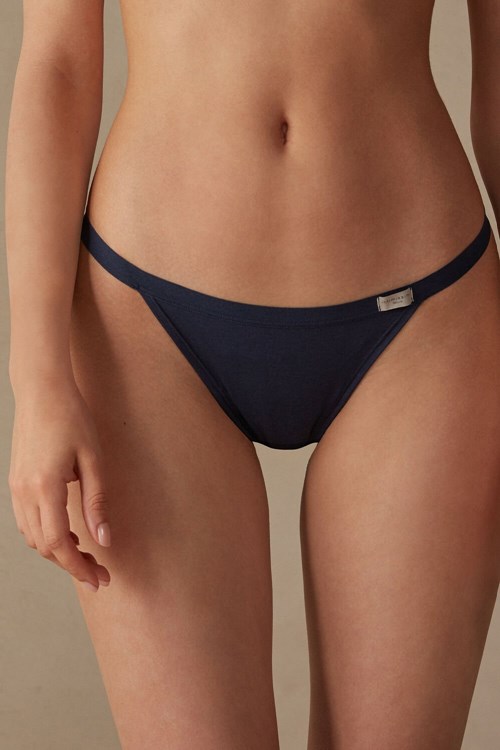 Intimissimi String String in Katoenen Blauw Blauw | 09534MVZO