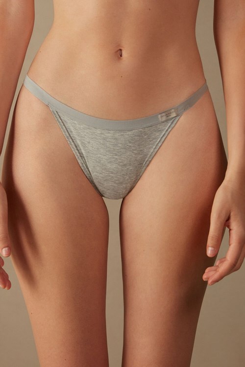 Intimissimi String String in Katoenen Grijs Lichtgrijs | 70936IHEM