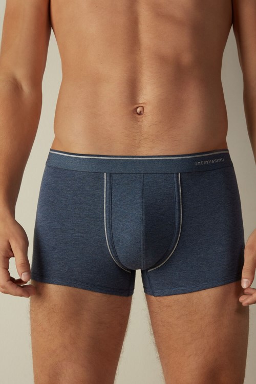 Intimissimi Supima® Katoenen Boxers Blauw Blauw Lichtgrijs | 42170XRPG