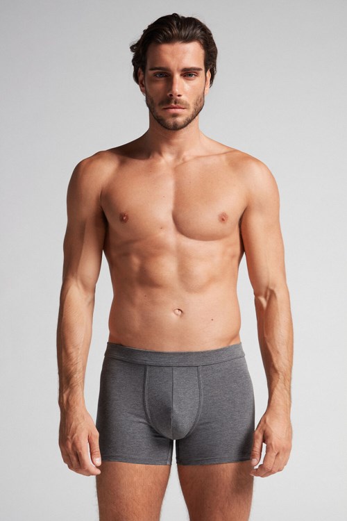 Intimissimi Supima® Katoenen Loose Fit Boxers Donkergrijs Grijs | 25183BCOX